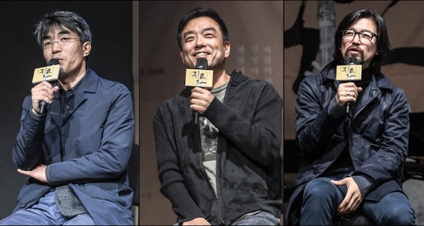 ▲ 왼쪽부터 배삼식 작가·최우정 작곡가·정영두 연출.