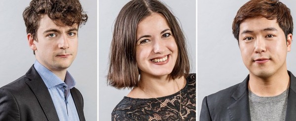 ▲ 왼쪽부터 알렉산더 울먼, 디나 이바노아, 홍민수.ⓒ리스트 국제 피아노 콩쿠르 공식 페이스북