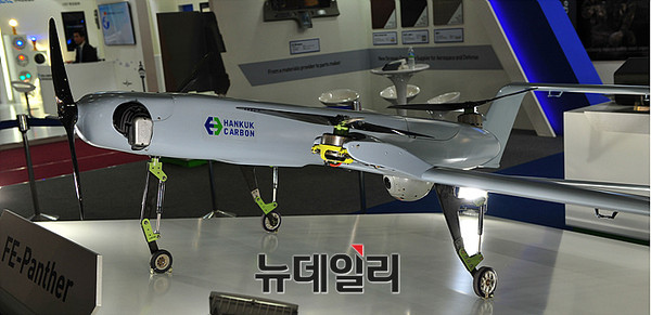 ▲ KAT(한국카본-IAI 합작사)가 개발중인 하이브리드 수직이착륙 무인기 FE-팬서 ⓒ뉴데일리 오세진 기자