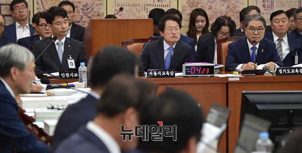 ▲ 국회 교육문화체육관광위원회가 20일 서울·인천·경기도교육청을 대상으로 국정감사를 하고 있다. ⓒ뉴데일리 이종현 기자