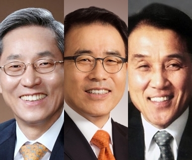 ▲ 왼쪽부터 윤종규 KB금융 회장, 조용병 신한금융 회장, 김지완 BNK금융 회장.ⓒ뉴데일리