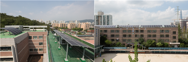 ▲ 초·중학교 옥상 등에 설치된 태양광발전시설. ⓒ 사진 서울시