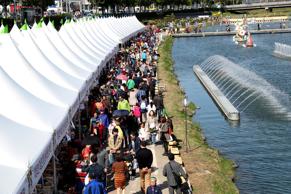 ▲ 인산인해를 이룬 보청천 보은대추축제장.ⓒ보은군