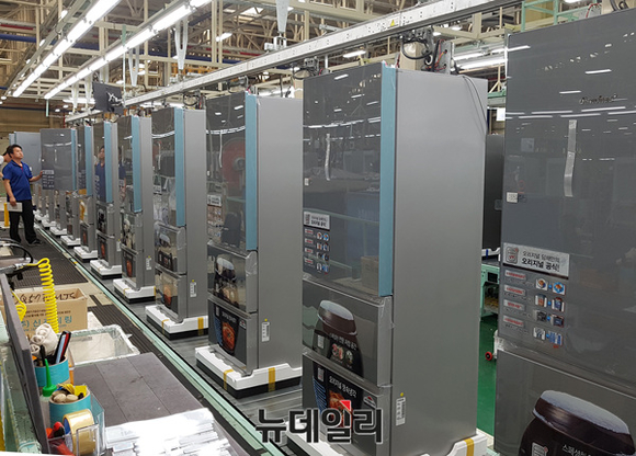 ▲ 출하 준비 중인 김치냉장고 완제품 ⓒ 대유위니아 제공