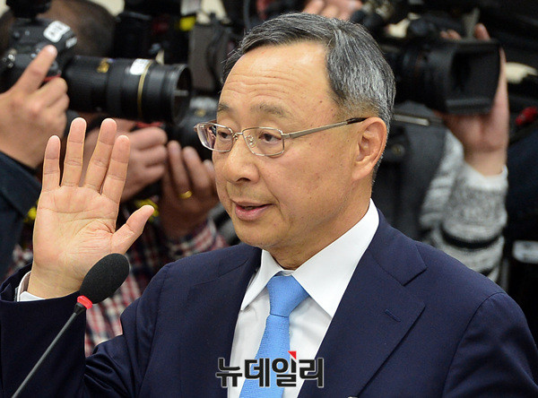 ▲ 선서문 낭독하는 황창규 KT 회장 ⓒ 뉴데일리 공준표