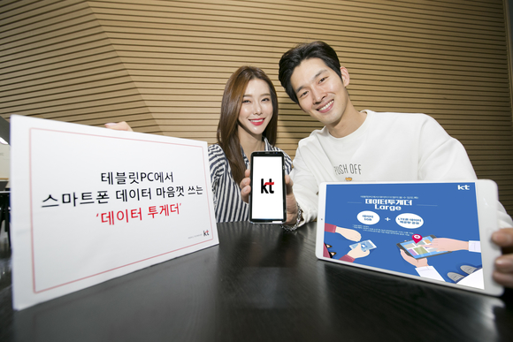 ▲ KT가 미디어팩까지 가족결합 혜택을 확대하는 '미디어팩 투게더' 프로모션과 함께 스마트기기에 유용한 '데이터투게더' 요금제를 선보엿다. ⓒKT