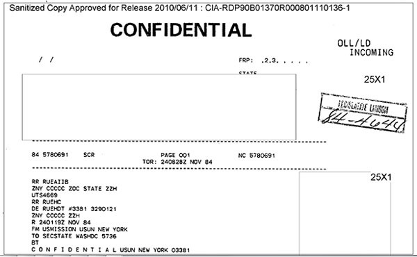 ▲ 기밀해제된 美CIA 문서에 따르면, 김일성이 1984년 리처드 닉슨, 헨리 키신저에게 방북 초청장을 보냈으나 무시 당했다고 한다. ⓒ美RFA가 보도한 기밀해제 CIA 문서관련 화면캡쳐