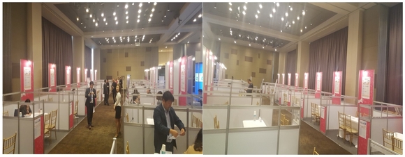 ▲ 8일 서울 당산동에서 열린 서민금융&취업 박람회 채용관의 오전 10시35분 모습(왼쪽)과 오후 4시30분 모습 ⓒ뉴데일리