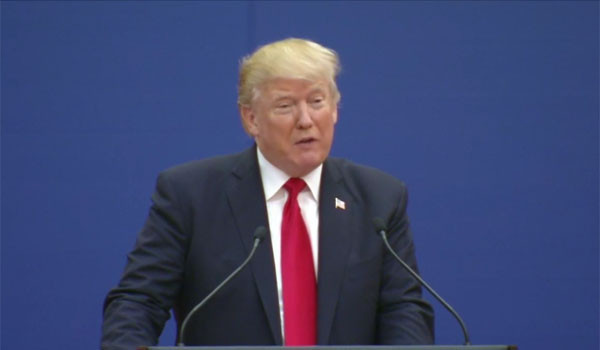 ▲ 9일 정상회담 이후 기자회견에서 발언하는 트럼프 美대통령. ⓒ美워싱턴 포스트 관련보도 화면캡쳐.