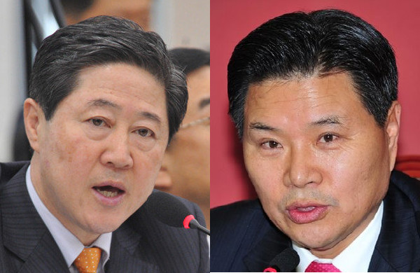 ▲ 친박계의 원내대표 경선 후보로 유력하게 거론되고 있는 4선의 유기준 의원(사진 왼쪽)과 홍문종 의원(오른쪽). ⓒ뉴데일리 이종현 기자