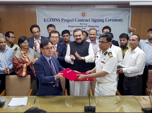 ▲ LG CNS-방글라데시 정부, 해상안전운항시스템 구축 계약 모습ⓒLG CNS
