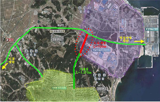 ▲ '영일만4 일반산업단지 곡강 IC 연결도로 개설공사' 조감도.ⓒ포항시