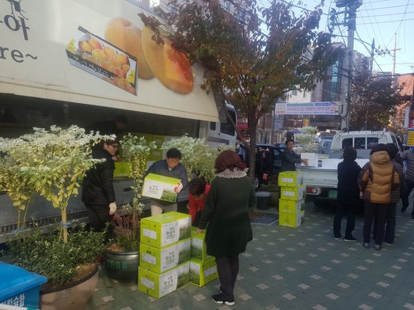 ▲ 괴산군 감물면 절임배추 직판장.ⓒ괴산군