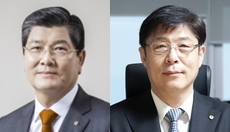 ▲ 왼쪽부터 차남규 한화생명 부회장, 박윤식 한화손보 사장ⓒ뉴데일리