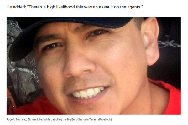 ▲ 美폭스 뉴스가 공개한, 숨진 美국경 경비대원 '로겔리오 마르티네즈'. ⓒ美폭스 뉴스 관련보도 화면캡쳐-페이스북 캡쳐.