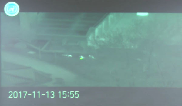 ▲ 열화상 감시장비(TOD)로 본 귀순 병사 구출 당시. ⓒ유엔사 공개영상 캡쳐.