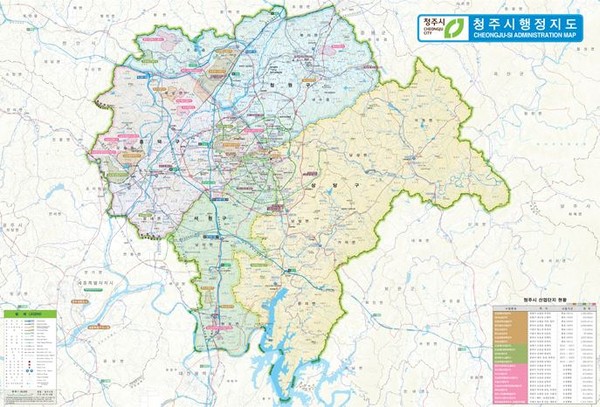 ▲ 충북 청주시 행정지도.ⓒ청주시