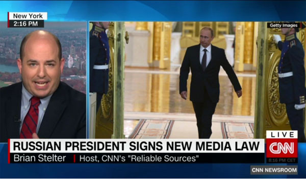 ▲ CNN을 비롯한 美·英주요 언론들은 푸틴 러시아 대통령이 서명한 '해외언론 에이전트 법안'에 대해 큰 관심을 보였다. ⓒ美CNN 관련보도 화면캡쳐.
