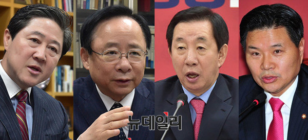 ▲ 내달 7일 또는 15일 실시될 예정인 자유한국당 차기 원내대표 경선 유력 후보군. 사진 왼쪽부터 유기준·이주영·김성태·홍문종 의원. ⓒ그래픽=뉴데일리 정상윤 기자