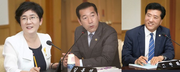 ▲ 사진 왼쪽부터 박정현 의원, 김동섭 의원, 조원휘 의원.ⓒ대전시의회