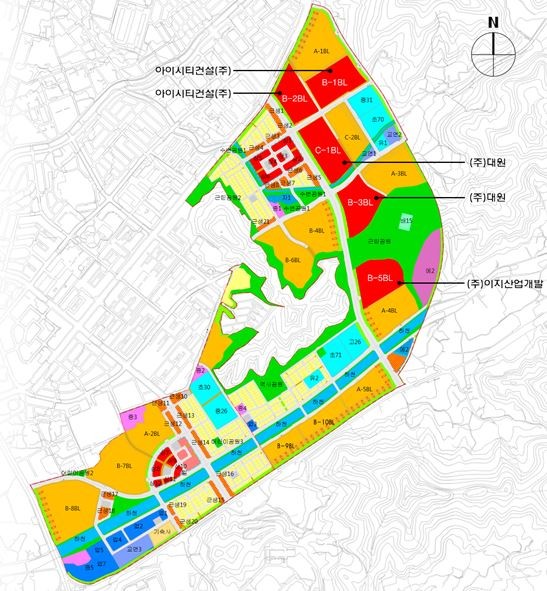 ▲ 충북 청주시 동남지구 토지이용계획도.ⓒ청주시