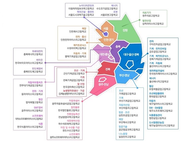 ▲ 전국 마이스터고고 선정 현황.ⓒ경북도