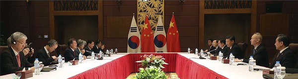 ▲ 지난달 11일 열린 한·중 정상회담 당시 모습. ⓒ청와대 제공