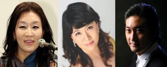 ▲ 제10회 오페라대상 시상식에서 대상을 받은 한국오페라단 박기현 단장, 소프라노 김지현, 테너 강신모(왼쪽부터)ⓒ