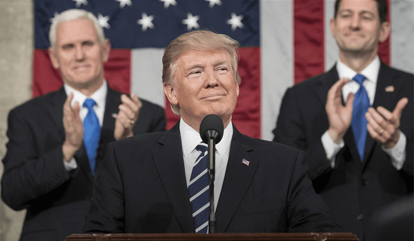 ▲ 美상하원 합동연설 당시 트럼프 대통령의 득의양양한 모습. 美하원에서 탄핵이 부결됐을 때도 이런 표정을 지었을 듯하다. ⓒ美백악관 공개사진.