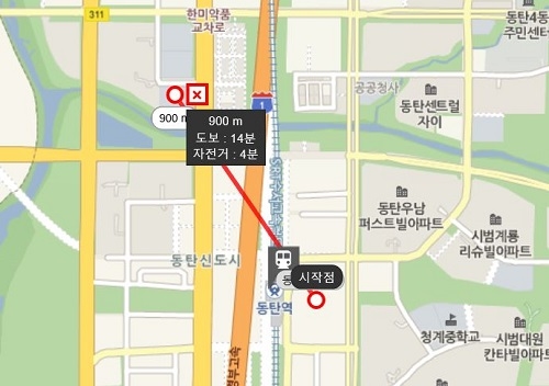 ▲ 동탄역 롯데캐슬 트리니티 인근 초등학교 예정지가 있으나 진행 과정 무산될 가능성이 있어 약 1km 거리의 치동초등학교를 염두에 둬야 한다. ⓒ분양관련사이트