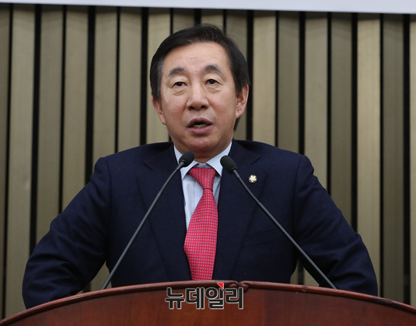 자유한국당 김성태 신임 원내대표. ⓒ뉴데일리 이종현 기자