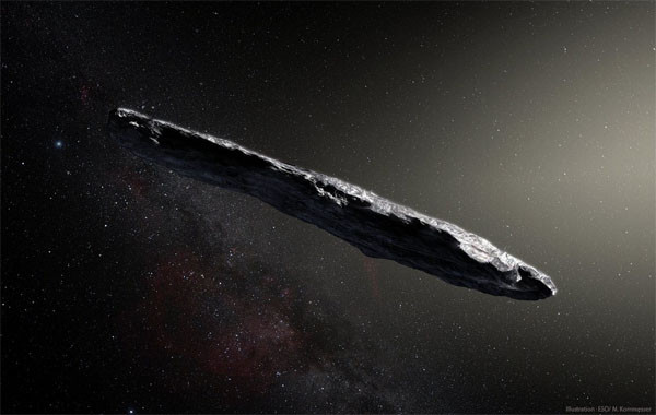 ▲ 美항공우주국(NASA)이 '오늘의 사진'으로 선정한 외계소행성 '오무라무라'의 일러스트. 현재 지구로 접근 중이라고 한다. ⓒ美NASA 홈페이지 캡쳐.