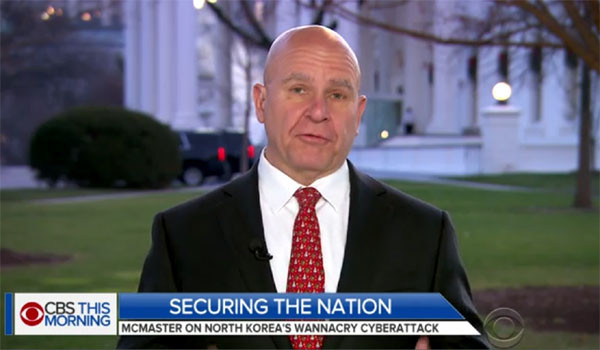 ▲ 지난 19일 오전(현지시간) 美CBS에 출연해 미국의 새로운 국가안보전략과 함께 북한 문제에 대해 설명하는 허버트 R.맥마스터 美NSC 보좌관. ⓒ美CBS 관련보도 화면캡쳐.