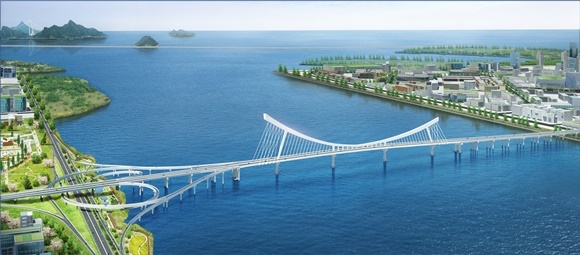 ▲ '새만금 남북도로 3공구 교량' 조감도. ⓒ대림씨엔에스