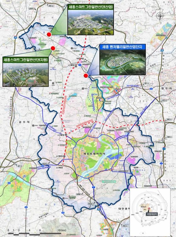 ▲ 세종 산업단지 개발 위치도.ⓒ세종시