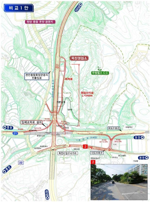 ▲ 목천나들목 접속부 입체화 방안.ⓒ천안시