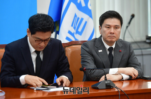 바른정당 지상욱 정책위의장 (오른쪽). ⓒ뉴데일리 정상윤 기자
