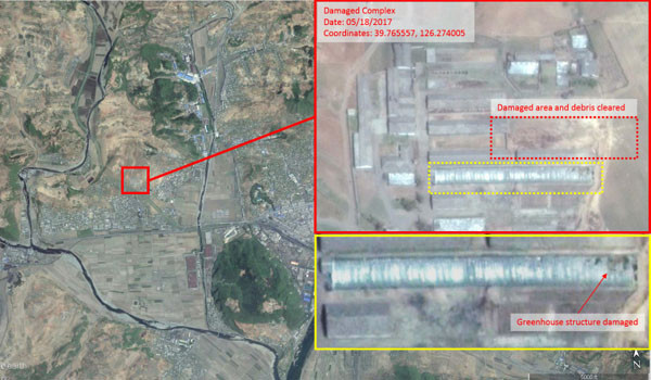 ▲ 美'디플로맷'이 찾아낸 北'화성-12형' 추락 지역의 위성사진. ⓒ美디플로맷 관련보도 화면캡쳐-구글 어스.