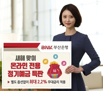 ▲ BNK부산은행은 최대 2.2% 금리를 적용받을 수 있는 온라인 전용 정기예금 특판을 실시한다. ⓒBNK부산은행