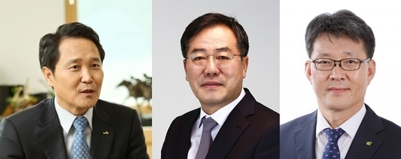 ▲ 왼쪽부터 이양호 전 마사회장, 정승 농어촌공사 사장, 여인홍 aT 사장.