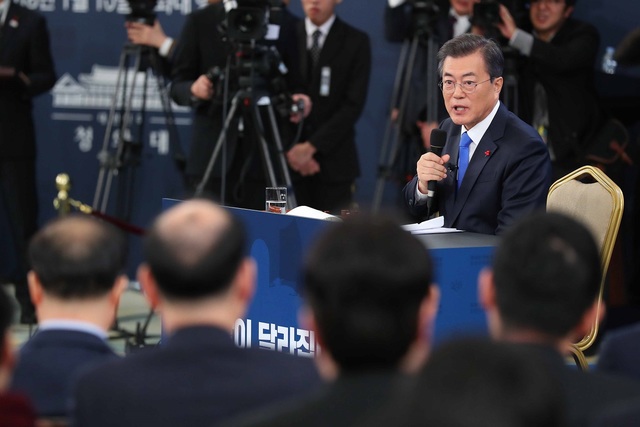 ▲ 문재인 대통령이 10일 청와대에서 신년기자회견을 하고 있다. ⓒ뉴시스