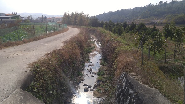 ▲ 긴모랭이소하천 공사전 모습.ⓒ증평군