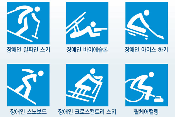 ▲ 2018 평창 패럴림픽의 픽토그램. ⓒ연합뉴스. 무단전재 및 재배포 금지.