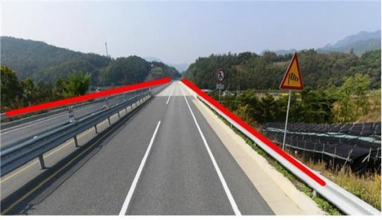 ▲ 국도34호선 괴산군 칠성면 쌍곡리 방음벽구간.ⓒ박덕흠 의원실