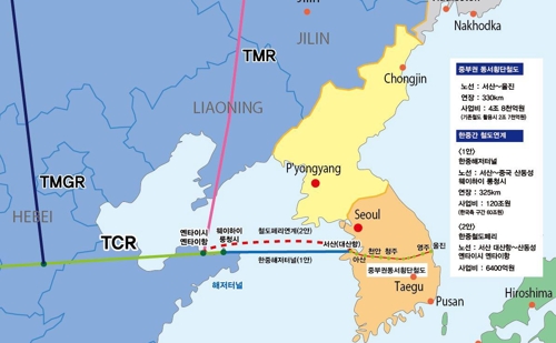 ▲ 한중 해저터널 노선도.ⓒ천안시