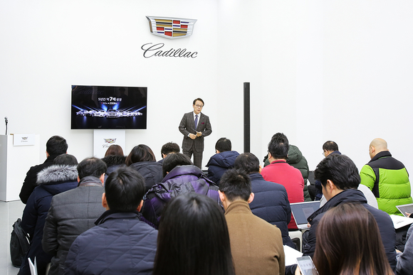 ▲ 캐딜락은 19일 삼성전시장에서 신년 기자간담회를 개최하고 연간 판매 기록을 달성한 2017년 실적과 함께 올해 비즈니스 전략 및 계획을 발표했다고 19일 밝혔다.ⓒ캐딜락코리아