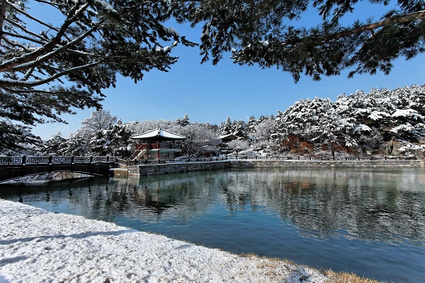 ▲ 제천 의림지 설경.ⓒ제천시