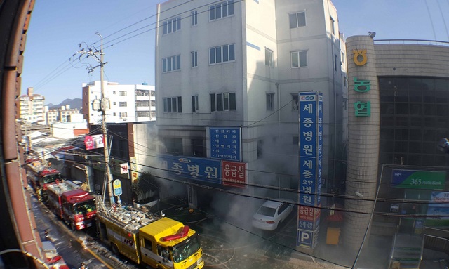 ▲ 경남 밀양시 가곡동 세종병원 화재 현장. ⓒ뉴시스