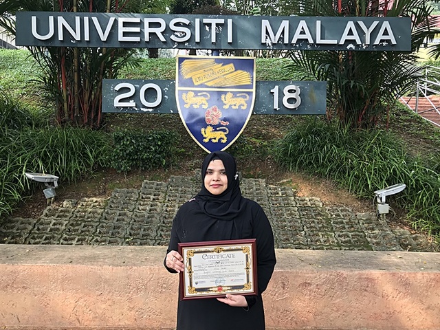 ▲ 국제학술대회 ‘ICRET 2018’에서 최우수 구두발표 논문상을 수상한 영남대 나지쉬 파르빈 박사.ⓒ영남대학교