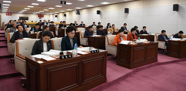 ▲ 제31회 청주시의회 제2차 정례회 제4차 본회의 장면.ⓒ청주시의회